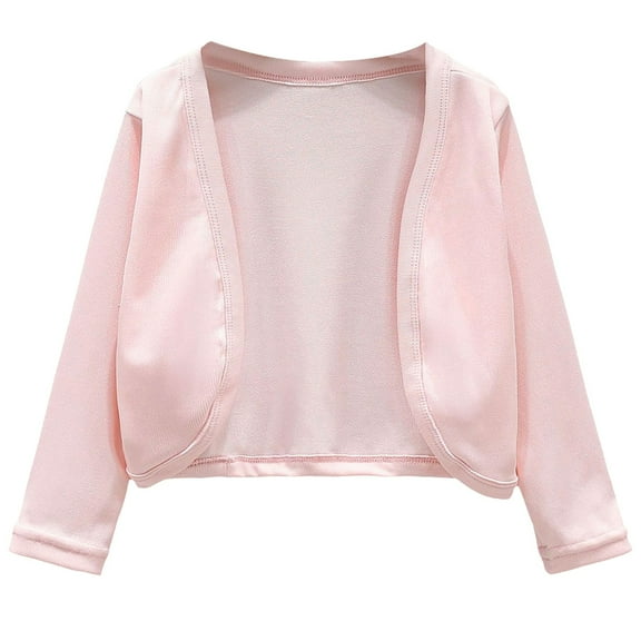 XQYLOS Girls Cardigan Bolero Shrug Cropped Jacket Long Sleeve Button Closure Soft Knit Cute Tops for Toddler Kids Fall Spring Cozy Wear