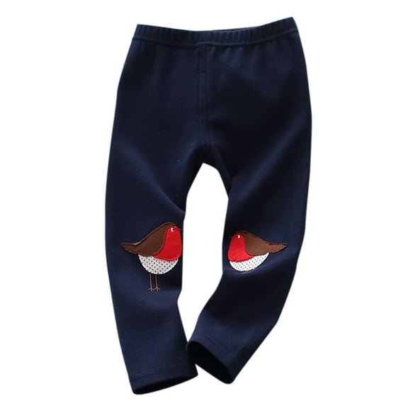 XQYLOS Girls Cartoon Animal Applique Leggings, Toddler Elastic Waist Stretchy Tights, Cute Playtime Pants for Kids 18M-6T, Soft Breathable Everyday Wear