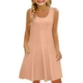thumbnail image 1 of XQYLOS Girls Casual Sundress Flowy Sleeveless Summer Tank Beach School Outfit Pockets Vacation Playdate Outdoor Picnic Park Day Dress, 1 of 6
