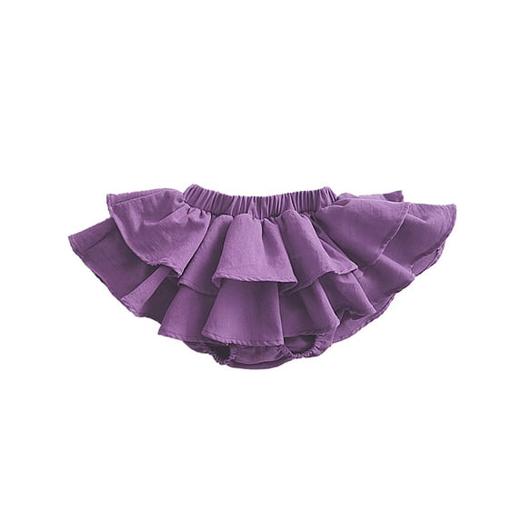 XQYLOS Girls’ Cotton Blend Skort Shorts - 2-in-1 Cake Skirt Design with Elastic Waistband, Breathable Summer Playwear for Active Toddlers