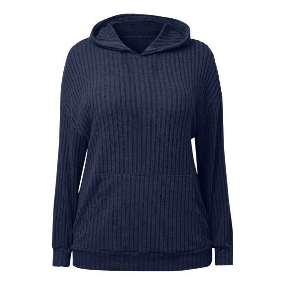 XQYLOS Girls Lightweight Ribbed Knit Sweatshirt Long Sleeve Pullover with Pocket Fall Fashion Clothes Soft Comfortable Casual Kids Tops