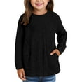 thumbnail image 1 of XQYLOS Girls Long Sleeve Shirt Casual Crewneck Blouse Solid Color Loose Fit Tunic Top Fall Knit Kids Clothing Cozy Layering Essential, 1 of 6