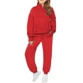 thumbnail image 1 of XQYLOS Girls Quarter Zip Sweatshirt and Solid Sweatpants Set 2 Piece Outfits Fall Winter Clothing 7-14T Tween Athletic Loung𝖾 Wear, 1 of 8