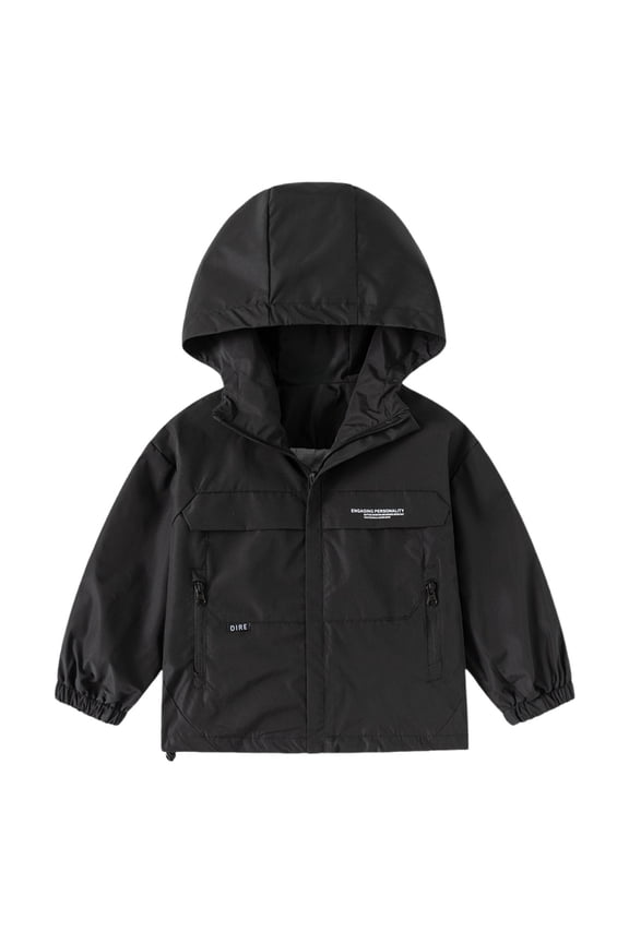 Girls Rain Jacket Teen Hooded Full Zip Lightweight Packable 𝗪aterproof Windbreaker Boys Loose Pocket Raincoat