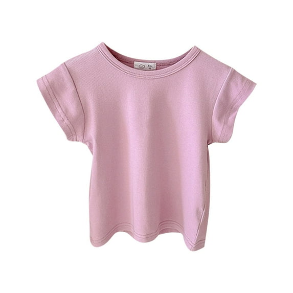 XQYLOS Girls Ribbed Short Sleeve T-Shirt Lightweight Thin Waistcoat Top Spring Summer Fall Casual Comfortable Everyday Wear