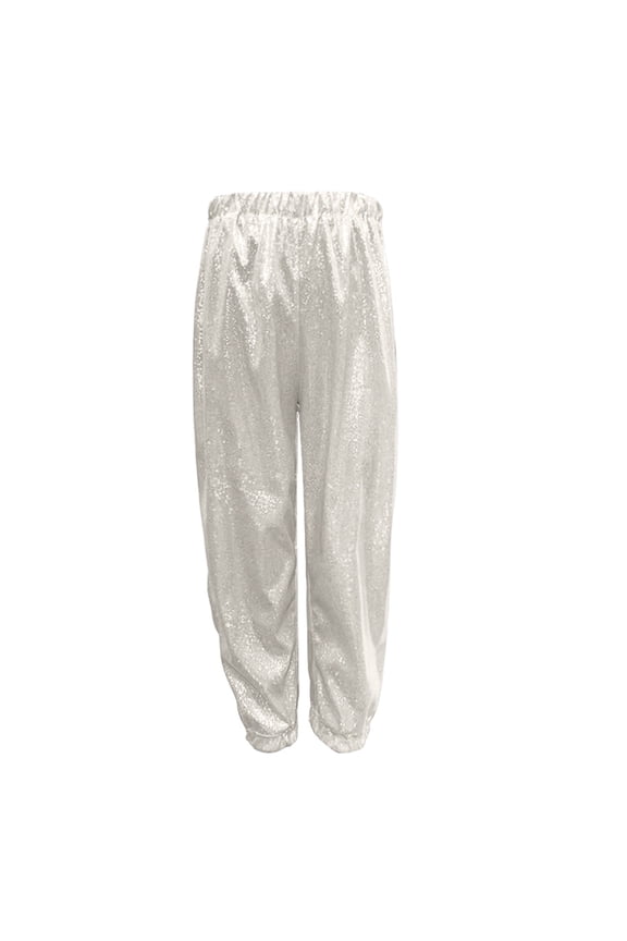 Girls Sequins Sweatpants Sparkle Dance Joggers with Ribbed Cuffs, Cute Performance Trousers for Teen Kids Youth, Glitter 𝖠thletic Casual Pants