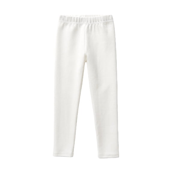 XQYLOS Girls Solid Color Warm Leggings Winter Thick Thermal Tights High Waist Cozy Athletic Pants Kids Soft Elastic Trousers Ankle Length 1-10 Years Outdoor