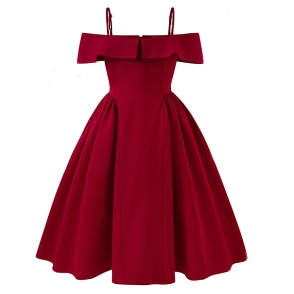 EnJoCho Girls Spaghetti Strap Dress Cold Shoulder a Line Elegant Fl𝗈wy Boho Midi Dress Par𝗍y Wedding Vacation 2026 Summer Girls Strap Dress Trendy