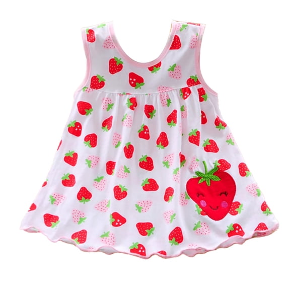 XQYLOS Girls Summer Cotton Vest Dress Lightweight Casual Skirt Set Breathable Sun Protection Outfit for Beach Playground Outings