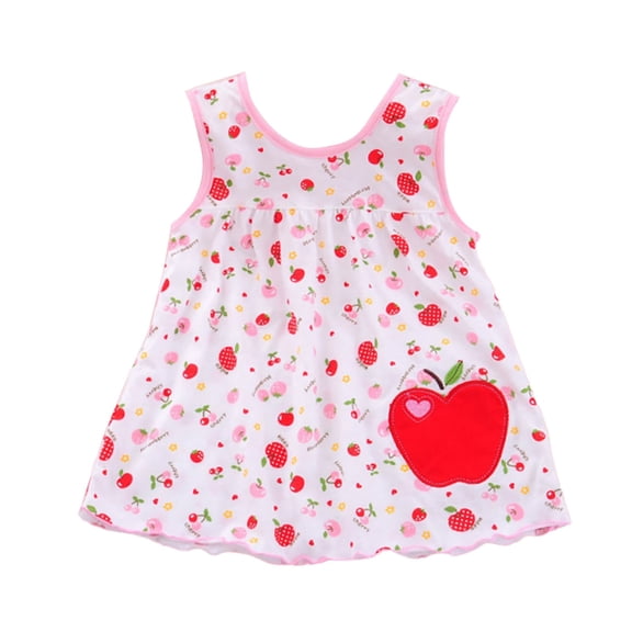 XQYLOS Girls Summer Cotton Vest Dress Lightweight Casual Skirt Set Breathable Sun Protection Outfit for Beach Playground Outings