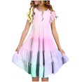 thumbnail image 1 of XQYLOS Girls Summer Dress Smocked Flutter Sleeve A-Line Sundress Casual Party Swing Beach Dress for Toddler to Teen, 1 of 4