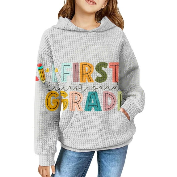 XQYLOS Girls Sweatshirt Autumn Casual Loose Pullover Jacket, Basic Sportswear Top Fashionable Clothing, Comfortable Long Sleeve Outerwear