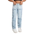thumbnail image 1 of XQYLOS Girls Tassels Jeans Straight Leg High Elastic Waist Cowboy Denim Pants Streetwear Western Style Fashion Bottoms Teens 13-18 Years Denimwear Casual Jeans, 1 of 4
