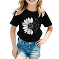 thumbnail image 1 of XQYLOS Girls Vintage Sunflower Shirt Retro Botanical Design Loose Fit Cotton Tee for Teens 2-13Y Summer Beach Park Playdate Outfit Crew Neck Everyday Comfort Wear, 1 of 4