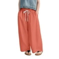 thumbnail image 1 of XQYLOS Girls Wide Leg Casual Pants Side Slit D𝖱awstring Elastic Waist Flowy Track Pants Breathable 𝖲tretch 4-14 Years Lightweight Lounge, 1 of 6