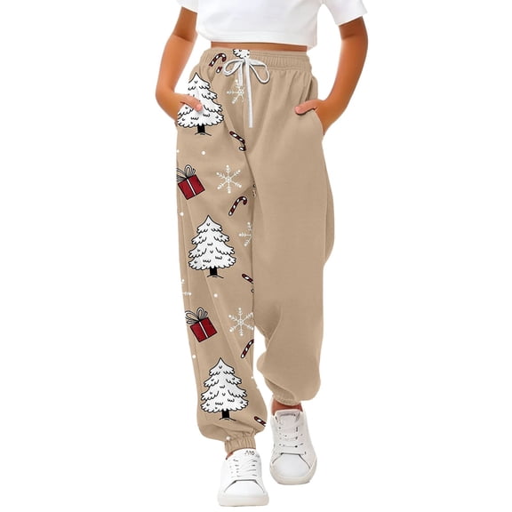 XQYLOS Girls’ Wide Leg Track Sweatpants Oversized Baggy Joggers with 𝖣rawstring & Pockets Casual 𝖫ounge Pants for Kids 3-14 Years