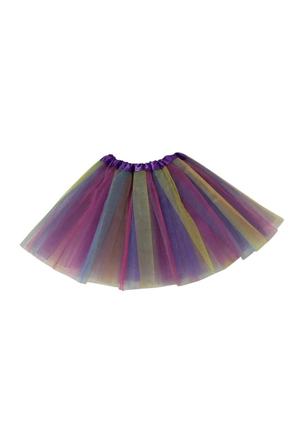 Gradient Tutu Skirt - Multilayer Color Transition Tulle Design, Breathable Ballet Practice Skirt with Adjustable Sash for Toddlers