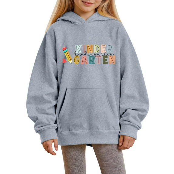 XQYLOS Graphic Casual Pullover Sweatshirt Hoodies for Girls Students First Day of School Back-to-School Fall Autumn Trendy Outerwear 2025 Clothes