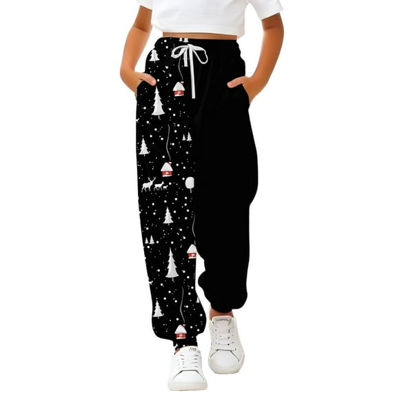 XQYLOS Girls’ Athleti𝖼 Wide Leg Cargo Joggers Workout Sweatpants Solid Color 𝖣rawstring Cotton Casual 𝖫ounge Pants