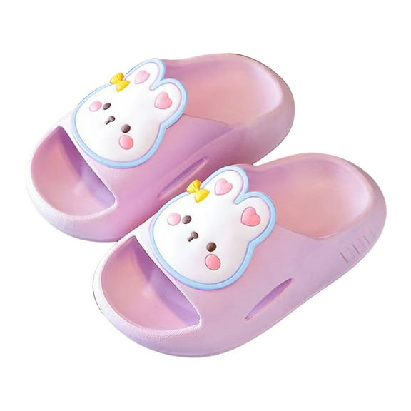 XQYLOS Kids Bunny Slides Sandals - Anti-Slip Pool Shower Slippers Cute Bath Shoes for Toddler Girls Boys Indoor/Outdoor Summer Water Play Comfort Design