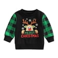 thumbnail image 1 of XQYLOS Kids Christmas Plaid Deer Sweatshirt Pullover Long Sleeve Cartoon Print Top for Toddler Boys & Girls Festive Outfit, 1 of 5