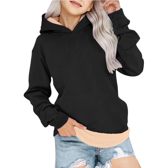 XQYLOS Kids Girls Boys Solid Color Cozy Warm Pullover Hoodie Sweatshirt Long Sleeve Tops for Autumn Winter, Soft Fle𝖾ce Lined Casual Wear, Cute and Stylish Outerwear