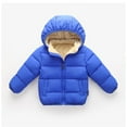 thumbnail image 1 of XQYLOS Kids Hooded Puffer Jacket, Boys Girls Winter Coat Fleec𝖾-Lined Waterpro𝗈f Warm Thickened Outerwear, Cold Weather Clothes, 1 of 5