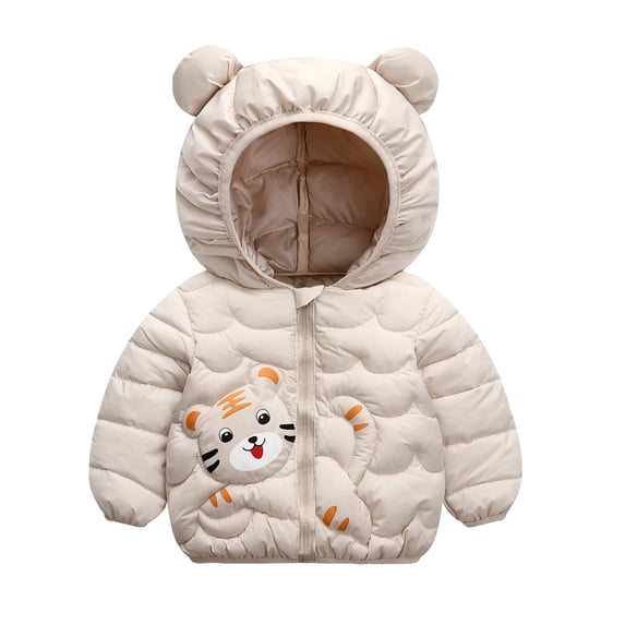 XQYLOS Kids Hooded Zip Coat for Baby Boys Girls, Adorable Cartoon Jacket Warm Outerwear for Fall Spring Seasons, Breathable Comfort