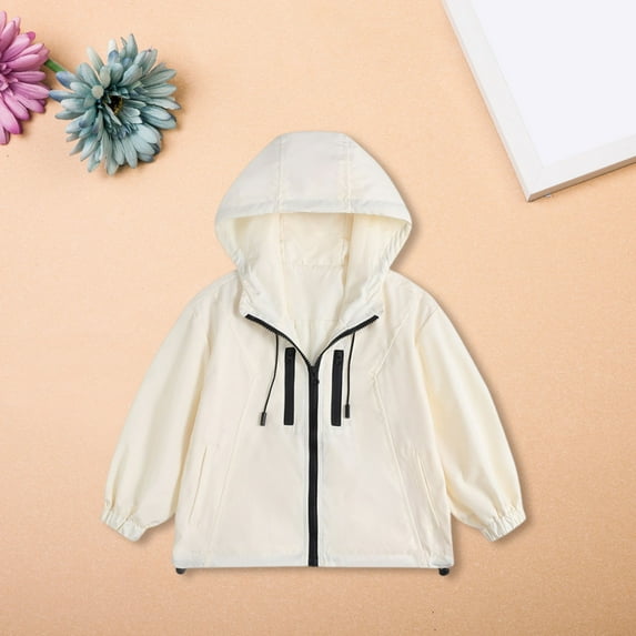 XQYLOS Kids Lightweight Packable Rain Jacket, Waterproof Windproof Button and Zipper Rain Coat with Pockets, Casual Outerwear for Boys and Girls Everyday Outdoor Activities