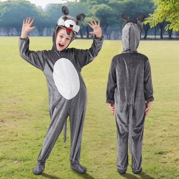 XQYLOS Kids Lion Tiger Animal Halloween Jumpsuit Jumpsuit with Headgear Footwear 3-Piece Cute Outfit Set for Boys Girls Toddler