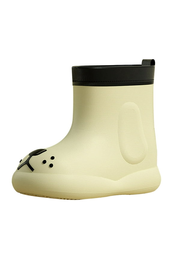 Kids Rain Boots Waterproof Anti-Slip Cartoon Jelly Ankle Boots Lightweight Easy On/Off Baby Toddler Boys Girls Outdoor Play Garden Puddle Jumpers