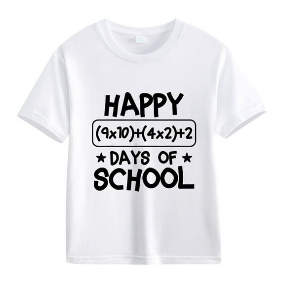 XQYLOS Kids' Round Neck Graphic Tee With Adorable Design 100th Day Of School Celebration For Girls And Boys Kids T Shirts Fun Colorful Numbers