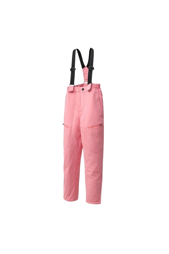 Kids Winter Ski Pants Snow Bi𝖻s Boys Girls Snow Trousers 𝖶aterproof Windproof Warm Snowboard Overalls Detachable Shoulder Straps Insulated Skiing Pants Children
