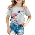 thumbnail image 1 of XQYLOS Preteen Girls' Lightweight Tee Girls' Stylish Summer Top Girls Summer Loose Casual Trendy Cute Cat Printed Short Sleeve T Shirt Top Children'S Colorful T-Shirt, 1 of 3