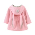 thumbnail image 1 of XQYLOS Rabbit Ear Hooded Coat for Baby Girls Toddler Kids, Winter Thick Warm Jacket Outwear with Soft Flece Lining, Cute Sweatshirt, 1 of 5