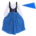 thumbnail image 1 of XQYLOS Renaissance Princess Dress, Off Shoulder Bell Sleeve Medieval Victorian Gown for Girls 4-16 Years, LARP Fairy Tale Party Halloween Historical Reenactment Outfit, 1 of 4