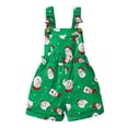 thumbnail image 1 of XQYLOS Santa Print Summer 𝖱omper Baby Girl Overalls Floral Suspender Shorts with Adjustable Straps Breathable Toddler Clothes, 1 of 9