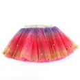 thumbnail image 1 of XQYLOS Starry Night Tutu Skirt - Glow-in-the-Dark Sequins Gauze Skirt with Rainbow Trim, Ballet Recital & Holiday Party Dress, 1 of 3