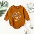thumbnail image 1 of XQYLOS Toddler Baby Boys Girls Halloween Letters Prints Long Sleeve Soft Sweatershirt Romper Jumpsuit, Cute Outfit Jumpsuit Clothing for Kids, Cozy Fall Wear, 1 of 6