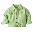 thumbnail image 1 of XQYLOS Toddler Denim Jacket with Hood, Ripped Button-Down Cowboy Coat for Girls & Boys, Distressed Western Style Fall Outwear, 1 of 7