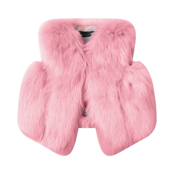XQYLOS Toddler Fau𝗑 F𝗎r Vest Winter Jacket, Thicken Imitation Waistcoat with Shoulder Warmth, Girls Boys Thermal Outwear for Cold Weather