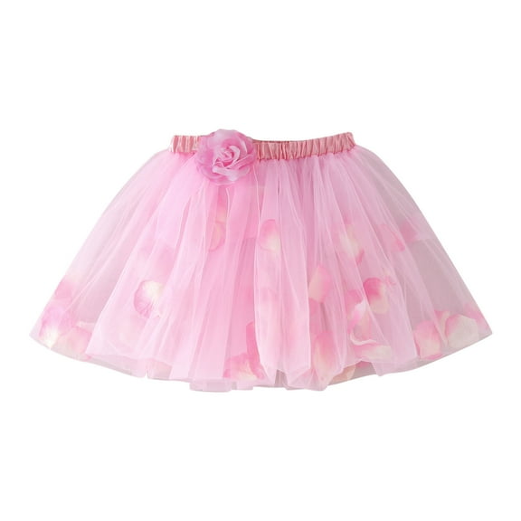 XQYLOS Toddler Girls Princess Tutu Party Skirt - Layered Tulle Ballet Dance Skirt for Birthday Photography Props, Adjustable Elastic Waist Soft Mesh Petticoat