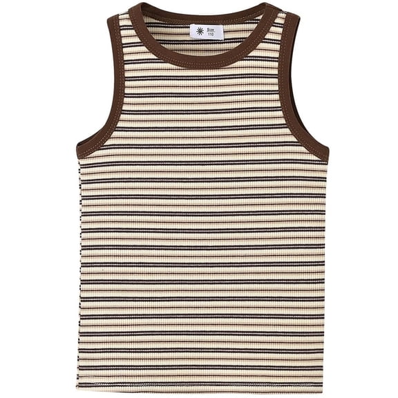 XQYLOS Toddler Girls Retro Striped Tank Top Sleeveless 𝖢amisole Vest Summer Spring Autumn Comfortable Casual 𝖢ami Top
