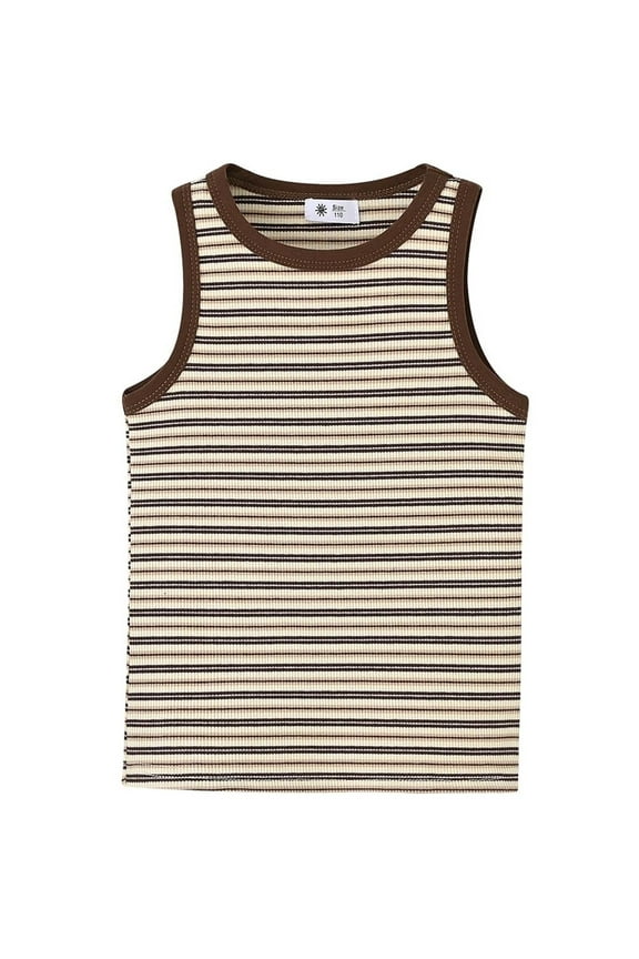 Toddler Girls Retro Striped Tank Top Sleeveless 𝖢amisole Vest Summer Spring Autumn Comfortable Casual 𝖢ami Top