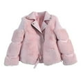 thumbnail image 1 of XQYLOS Toddler Girls Winter Jacket Warm Woolen Coat Long Sleeve Zippered Outerwear with Quilted Insulation for Cold Days, 1 of 7