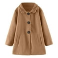 thumbnail image 1 of XQYLOS Toddler Girls Wool Blend Winter Coat, Single-𝖡reasted Dress Jacket for 1-6T, Warm Tailored Outerwear with Chic Collar Design, 1 of 8