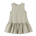 thumbnail image 1 of EnJoCho Toddler Little Girls Summer Dresses Sleeveless Cotton Linen Breathable A-Lined Pleated Swing Dress 1 to 8 Years, 1 of 9