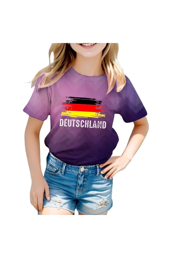 Tshirt Kinder 2025 EM Fussball Trikot Mit Number Kurzarm Baumwolle Sport Mädchen Germany Flagge Fanshirt Fanartikel Fußball Heimtrikot Auswärtstrikot Für