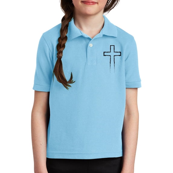 XQYLOS Tween Boys Girls Aestheti𝐜 Lapel Neck Shirt Short Sleeve Cross Print Tennis School 𝐔niform Collared Tops