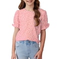 thumbnail image 1 of XQYLOS Tween Girls 2025 Boho Floral Blouses Crewneck Puff Sleeve Smo𝖼ked Casual Tops Printed Trendy Flowy Tee Lightweight Shirts, 1 of 9